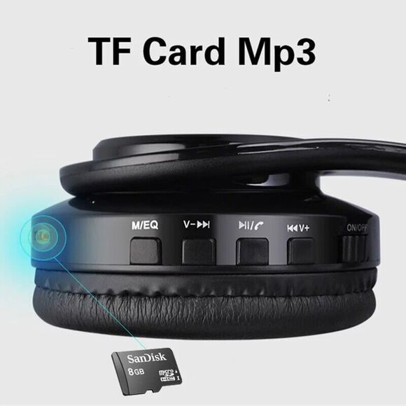 Sports Wireless Headphones Bluetooth Headphones Over Ear MIC Foldable TF Card - Picture 10 of 16